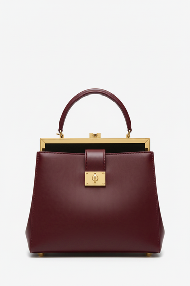 Classic Top Handle Bag – Deep Merlot – Front