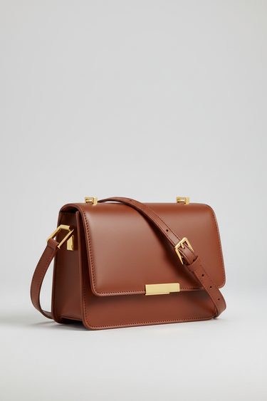 Minimal Flap Crossbody Mocha Brown - Side