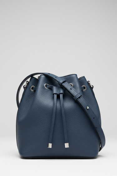 Willow Bucket Bag – Slate Blue – Front Studio Shot