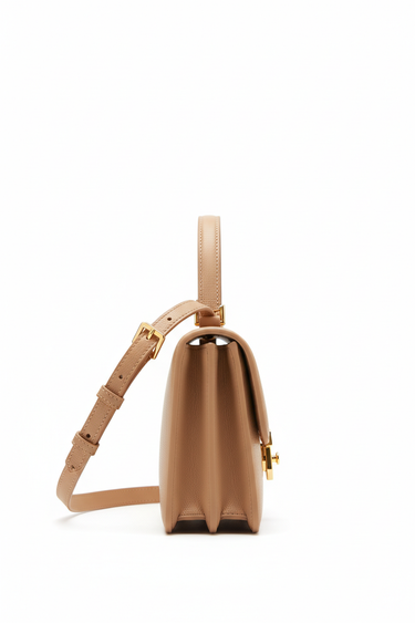 Luna Crossbody Bag Sandstone Beige — Side Angle