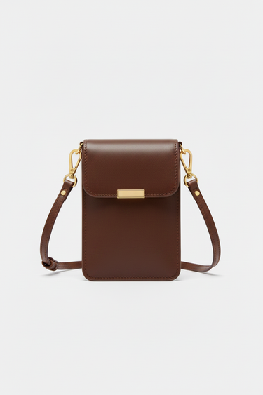 Everyday Phone Pouch Chocolate Brown - Front