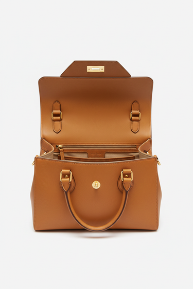 Classic Top Handle Bag – Honey Tan – Interior