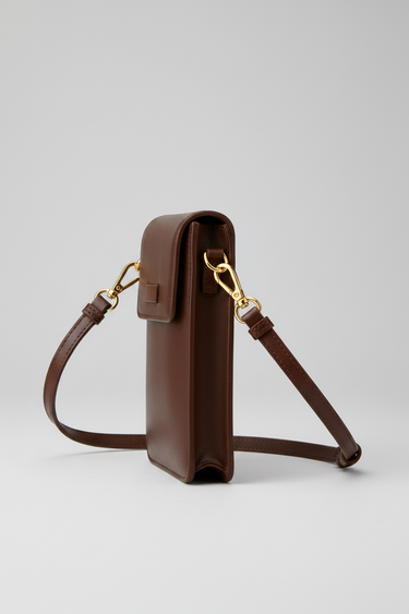 Everyday Phone Pouch Chocolate Brown - Side