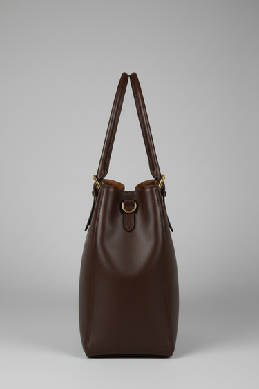 Heritage Shopper Tote Espresso Mocha - Side