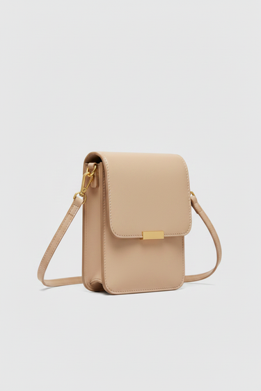 Tile Phone Crossbody – Vanilla Beige – Side Angle Shot